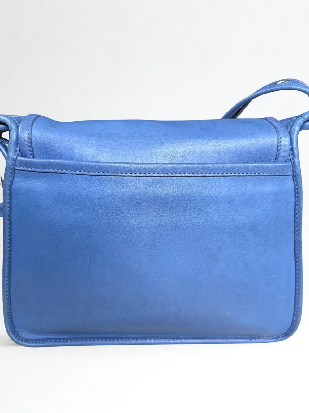 SOLD! Vintage Coach Cornflower Blue Leather Rambler's Legacy Crossbody Bag 9061 - Picture 7 of 14